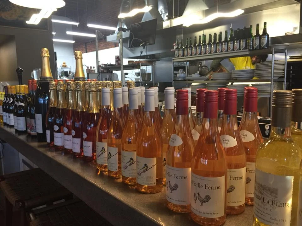 Bottles on display