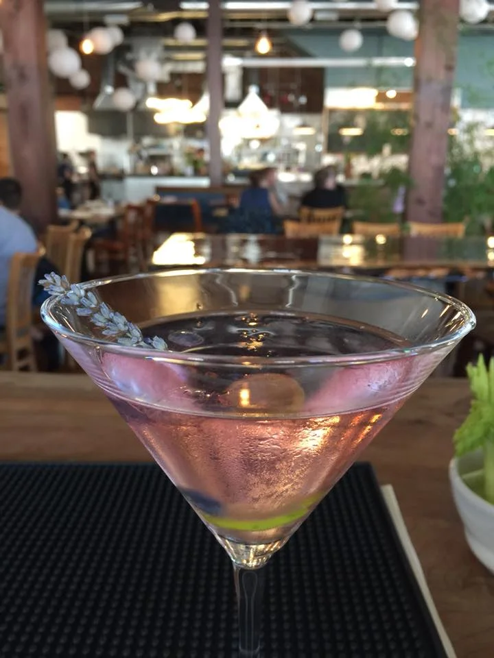 Pink cocktail at the bar