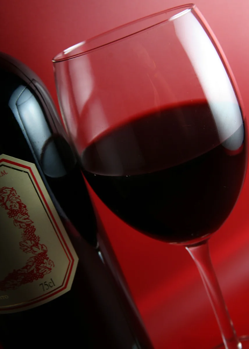 Glass of red wine